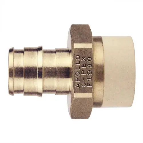 Apollo EPXCPVC12 1/2 in. Brass PEX-A Barb x 1/2 in. CPVC Straight Adapter