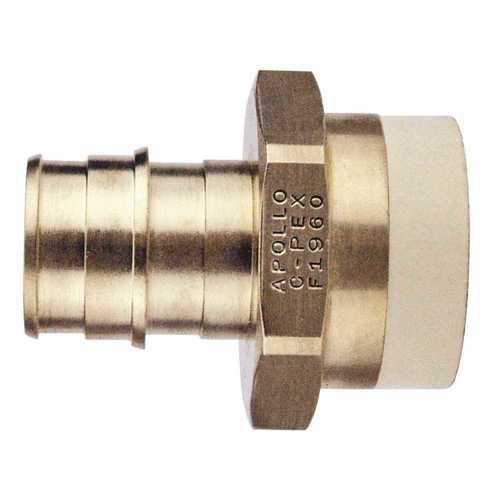 Apollo EPXCPVC34 3/4 in. Brass PEX-A Barb x 3/4 in. CPVC Straight Adapter