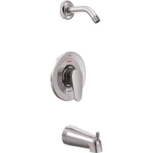 Edgestone Lever 1-Handle Wall Mount Tub Shower Trim Kit In Chrome Valve and Showerhead Not Included