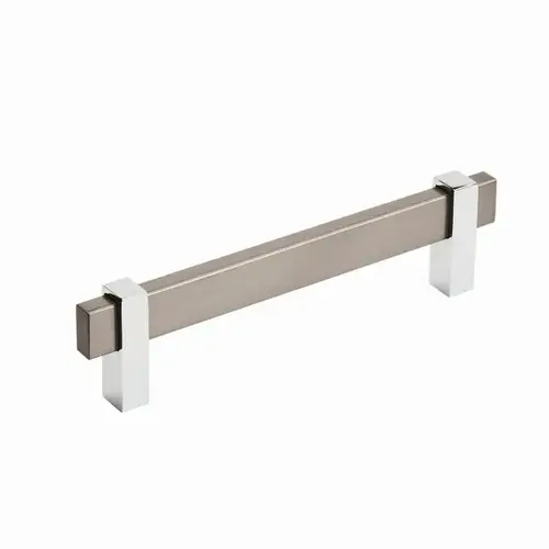 Mulino 5-1/16 in (128 mm) Center-to-Center Black Brushed Nickel/Polished Chrome Cabinet Pull