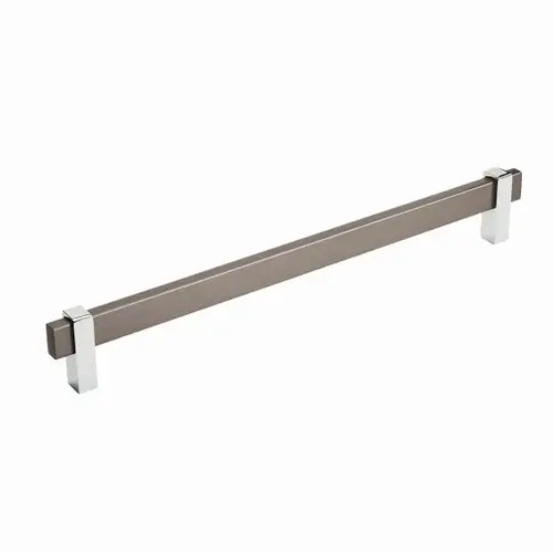 Mulino 10-1/16 in (256 mm) Center-to-Center Black Brushed Nickel/Polished Chrome Cabinet Pull