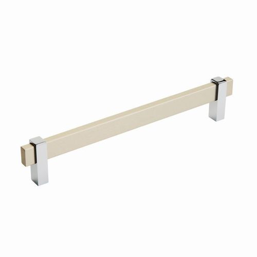 Mulino 7-9/16 in (192 mm) Center-to-Center Silver Champagne/Polished Chrome Cabinet Pull