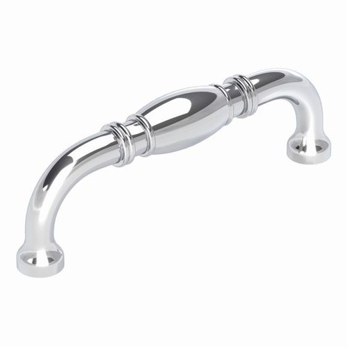 Cabinet Barrel Pull For Kitchen And Bathroom Hardware 3 3/4" Center to Center Polished Chrome