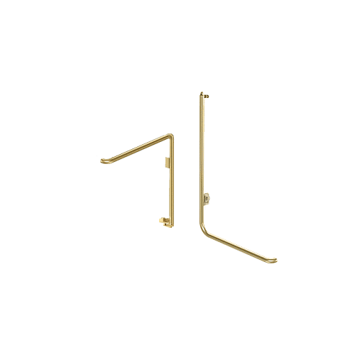 Satin Brass Right Hand Double Acting Rail Mount Keyed Access "D" Exterior Bottom Securing Electronic Egress Control Handle