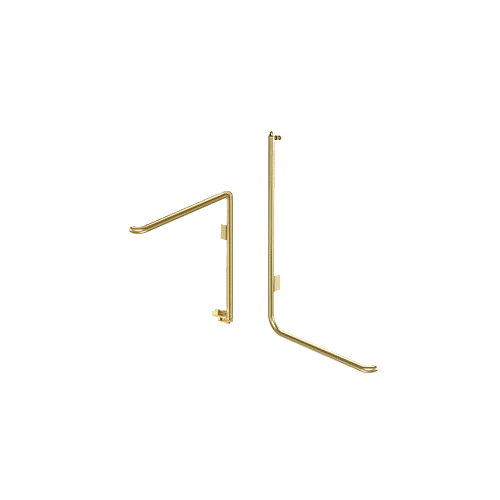 Polished Brass Right Hand Double Acting Rail Mount Retainer Plate "D" Exterior Bottom Securing Electronic Egress Control Handle