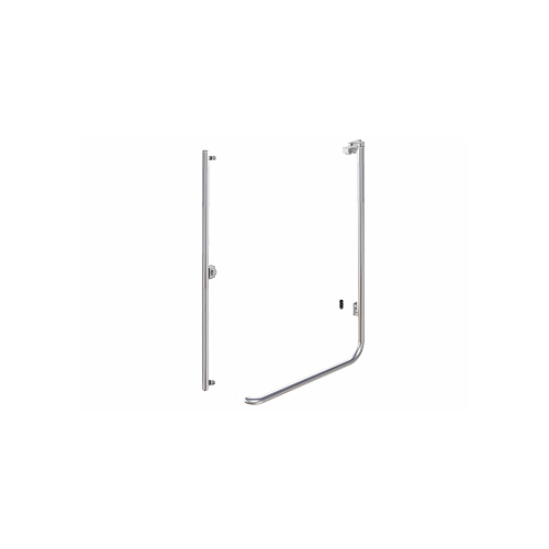 Brushed Stainless Right Hand Swing Rail Mount Keyed Access "F" Exterior Top Securing Electronic Egress Control Handle