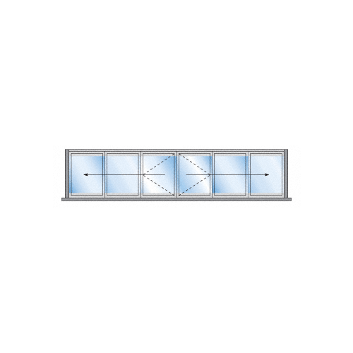 S55 Monterey 3+3 Bi-Fold Bi-Part Interior Swing with Flush Sill and Exterior Lever Lock Wood Grain Powder Coat