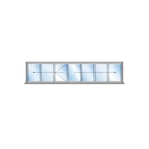 Bronze Anodized S55 Monterey 3+4 Bi-Fold Bi-Part Interior Swing with Flush Sill and Exterior Lever Lock