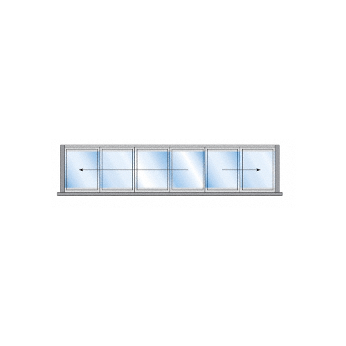 S55 Monterey 4+2 Bi-Fold Bi-Part Interior Swing with Raised Sill Satin Anodized