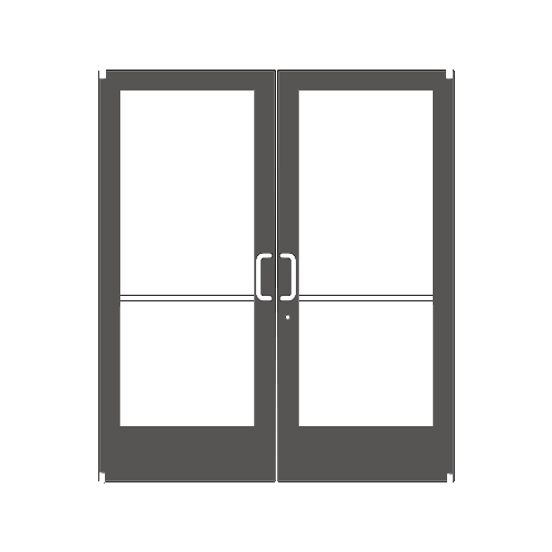 Black Anodized Custom Pair Series 400 Medium Stile Offset Pivot Entrance Doors for Surface Mount Door Closer
