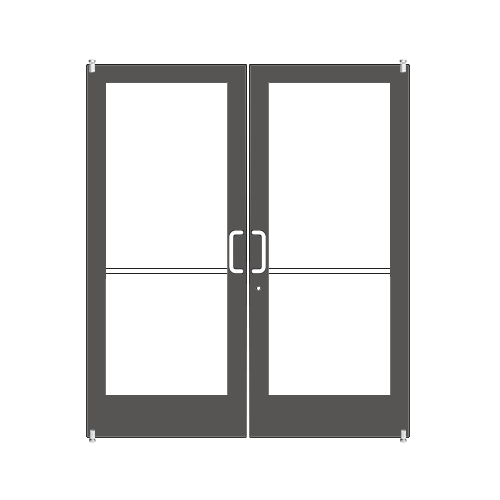 Black Anodized Custom Pair Series 400 Medium Stile Offset Pivot Entrance Doors for Surface Mount Door Closers