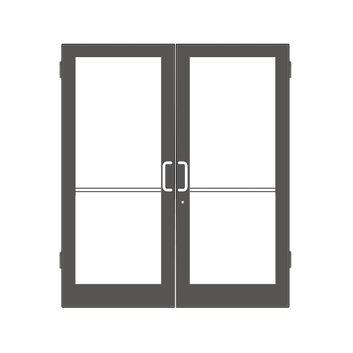 Black Anodized Custom Pair Series 400 Medium Stile Butt Hinged Entrance Door for Overhead Concealed Door Closers