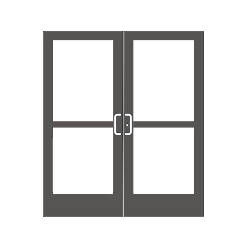 Black Anodized Custom Pair Series 400 Medium Stile Center Pivot Entrance Doors With Panics for Overhead Concealed Door Closers