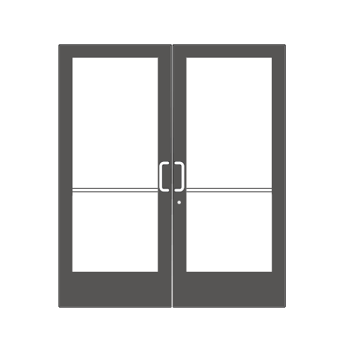 Black Anodized Custom Pair Series 400 Medium Stile Geared Hinge Entrance Door for Overhead Concealed Door Closers