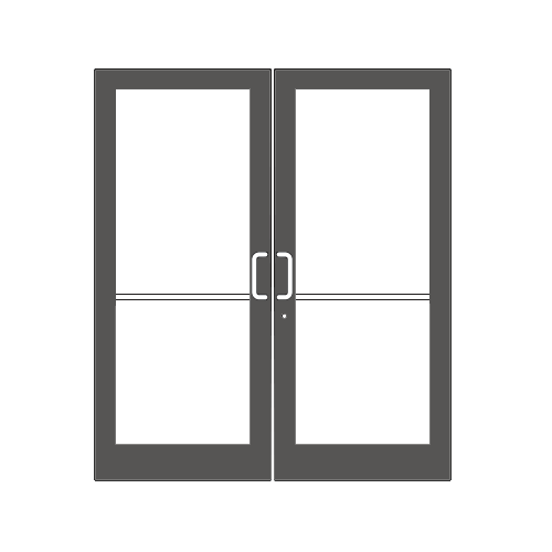 Black Anodized Custom Pair Series 400 Medium Stile Geared Hinge Entrance Doors for Overhead Concealed Door Closers