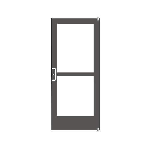 Black Anodized Custom Single Series 400 Medium Stile Offset Pivot Entrance Door With Panic for Surface Mount Door Closer