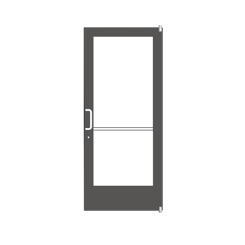 Black Anodized Custom Single Series 400 Medium Stile Offset Pivot Entrance Door for Surface Mount Door Closer