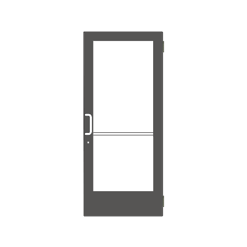 Black Anodized Custom Single Series 400 Medium Stile Butt Hinged Entrance Door for Surface Mount Door Closer