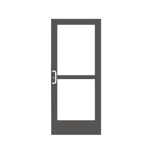 Black Anodized Custom Single Series 400 Medium Stile Geared Hinge Entrance Door With Panic for Surface Mount Door Closer