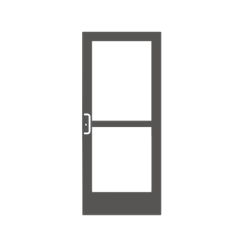 Black Anodized Custom Single Series 400 Medium Stile Geared Hinge Entrance Door With Rim Device for Surface Mount Door Closer