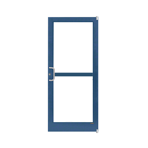 Custom KYNAR Paint Single Series 400T Thermal Medium Stile Offset Pivot Entrance Door With Panic for Surface Mount Door Closer