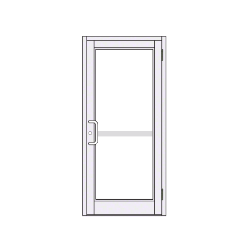 White KYNAR Paint Custom Single Series 800 Durafront Medium Stile Butt Hinge Entrance Door for Panic and Surface Mount Door Closer