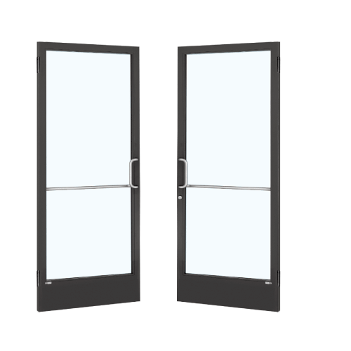 Black Anodized Custom Pair 72" x 84" Series 250 Narrow Stile Butt Hinge Entrance Door