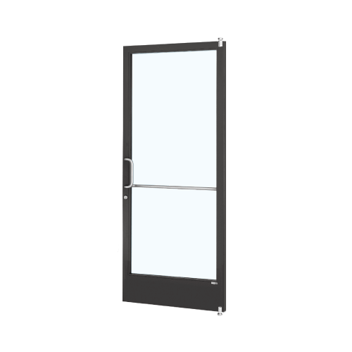 Black Anodized Custom Single Series 250 Narrow Stile Offset Pivot Entrance Door for Surface Mount Door Closer