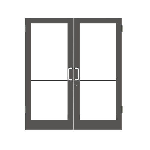Black Anodized Custom Size Pair Series 400 Medium Stile Butt Hinge Showroom Door for Surface Mount Door Closers