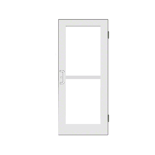 White KYNAR Paint Custom Single Series 550 Wide Stile Butt Hinged Entrance Door For Panic and Overhead Concealed Door Closer