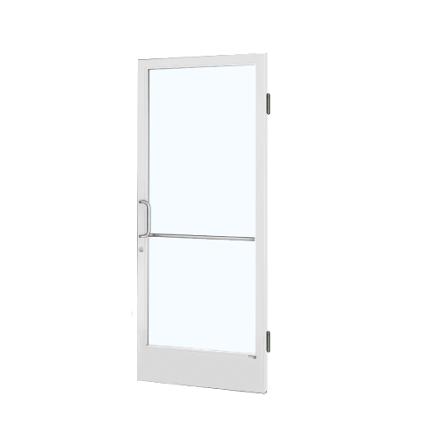 Bone White KYNAR Custom Single Series 250 Narrow Stile Butt Hinge Entrance Door for Surface Mount Door Closer