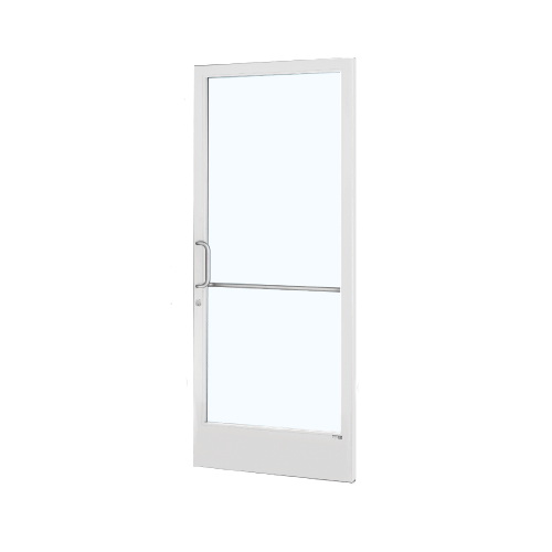 Bone White KYNAR Custom Single Series 250 Narrow Stile Geared Hinge Entrance Door for Overhead Concealed Door Closer