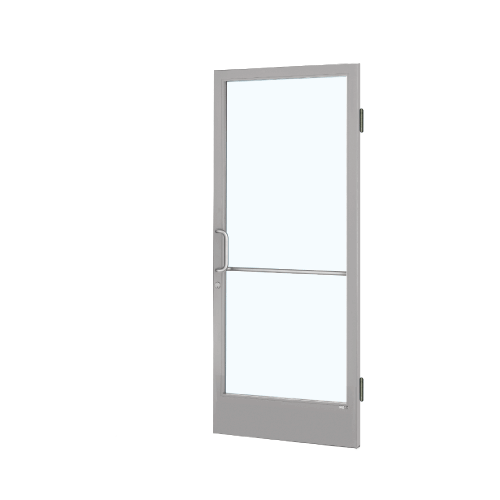 Clear Anodized Custom Single Series 250 Narrow Stile Butt Hinge Entrance Door for Surface Mount Door Closer