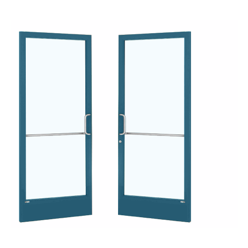 Custom KYNAR Paint Custom Pair Series 250 Narrow Stile Geared Hinged Entrance Doors for Overhead Concealed Door Closers