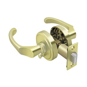 Deltana PRCLR2U3-RH Port Royal Chapelton Series Residential Lever Privacy Right Handed Polished Brass