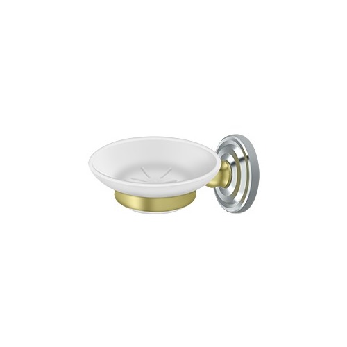 Deltana R2012-U26/3 R Series Wall Mount Soap Dish Chrome/Polished Brass