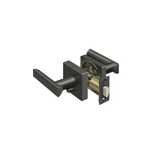 Elite Livingston Series Lever With Square Rose Privacy Oil Rubbed Bronze