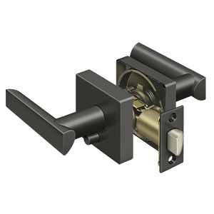 Deltana ZLLS2U10B-RH Elite Livingston Series Lever With Square Rose Privacy Right Handed Oil Rubbed Bronze