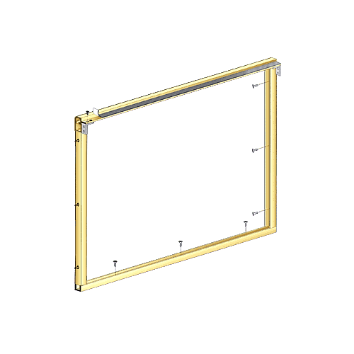 Gold Anodized Wood End Showcase Radius Profile Front Assembly