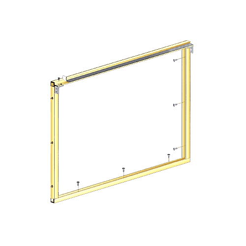 Brite Gold Anodized Wood End Showcase Low Profile Front Assembly