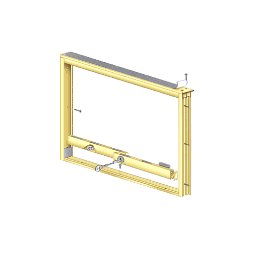 Brite Gold Anodized Wood End Showcase Track Assembly With Flat Rear Track
