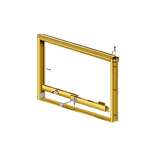 Gold Anodized Wood End Showcase Track Assembly With Radius Rear Track
