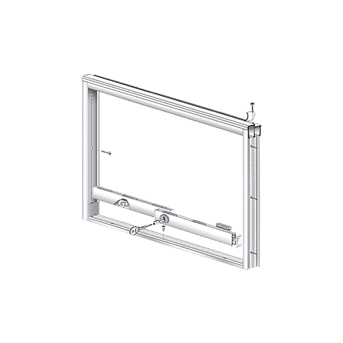 Brite Anodized Wood End Showcase Track Assembly With Radius Rear Track