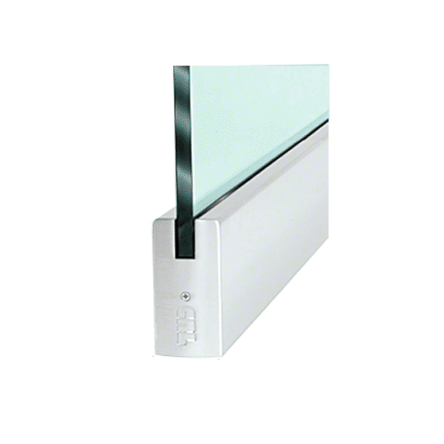 Satin Anodized 3/4" Glass 4" Square Door Rail Without Lock - Custom Length Satin Anodized 3/4" Glass 4" Square Door Rail Without Lock - Custom Length