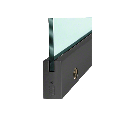 Black Powder Coated 1/2" Glass 4" Square Door Rail With Lock - 35-3/4" Length