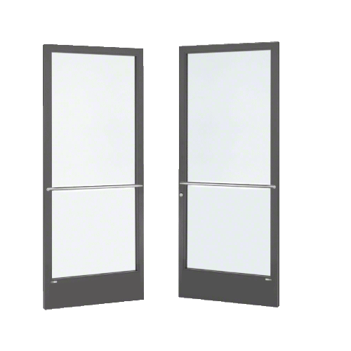 Black Anodized Custom Pair Series 250 Narrow Stile Center Pivot Entrance Doors for Overhead Concealed Door Closers