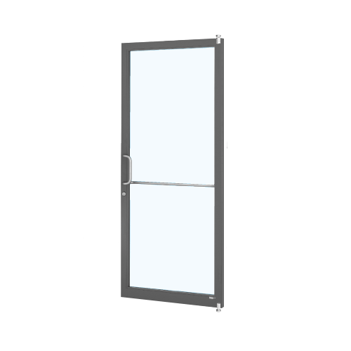 Black Anodized Custom Single Series 250T Narrow Stile Offset Pivot Thermal Entrance Door for Surface Mount Door Closer