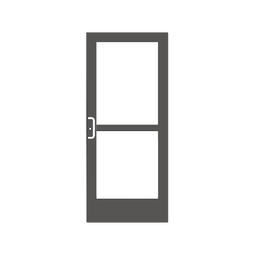Black Anodized Custom Single Series 400 Medium Stile Geared Hinge Entrance Door With Panic for Overhead Concealed Door Closer