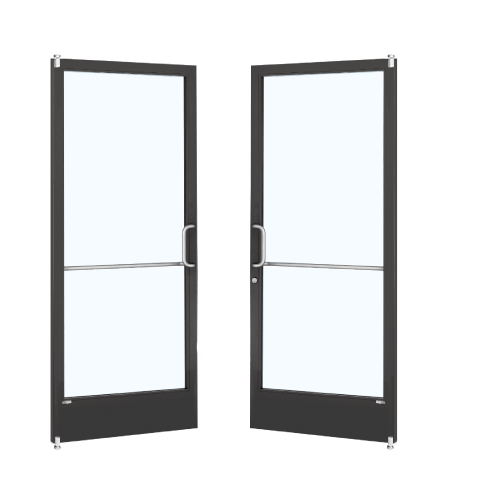 Black Anodized Custom Size Pair Series 250 Narrow Stile Offset Pivot Entrance Doors for Overhead Concealed Door Closers