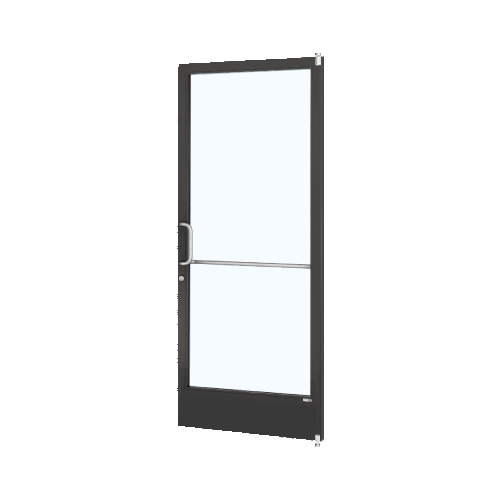Black Anodized Custom Size Single Series 250 Narrow Stile Offset Pivot Entrance Door for Surface Mount Door Closer